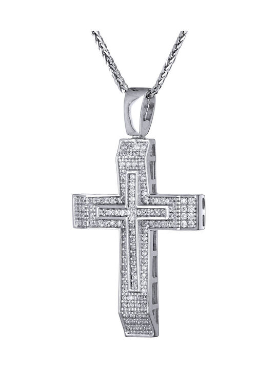 Damen Weißgold Kreuz 14K