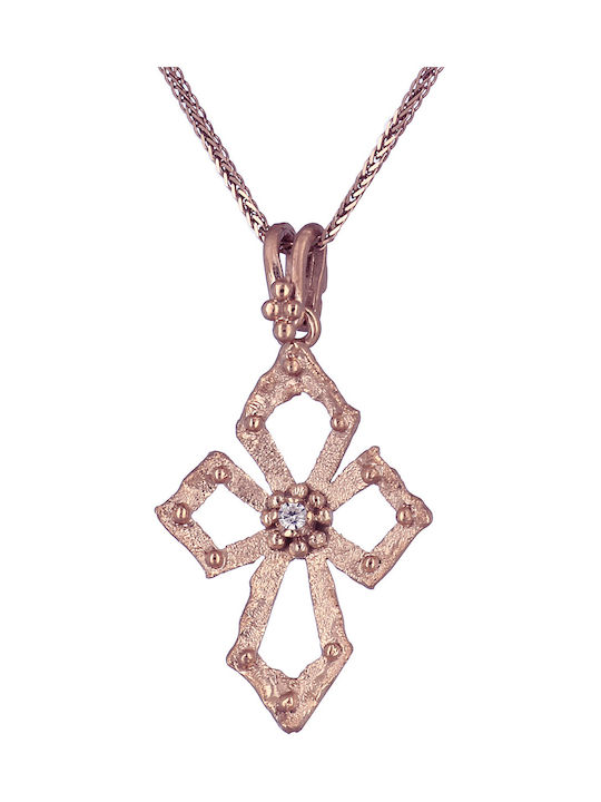 Women's Rose Gold Cross 14K