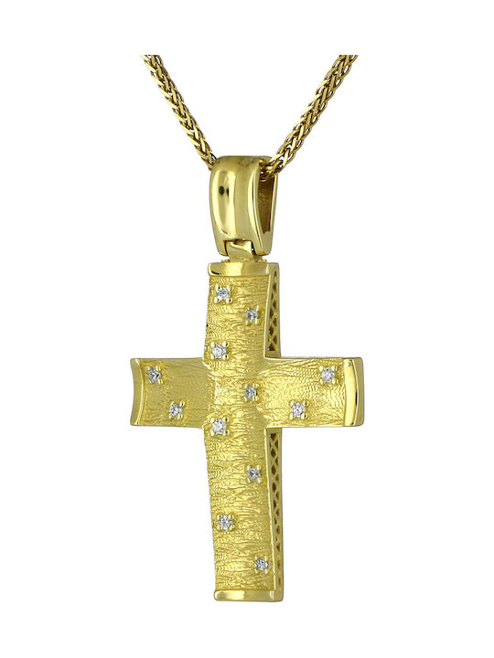 Damen Gold Kreuz 18K