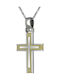 Men's White Gold Cross 14K