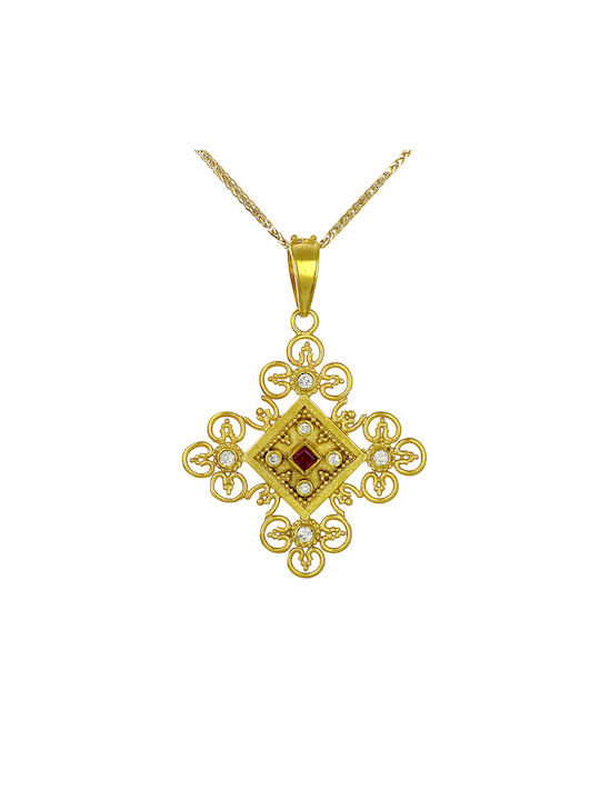 Gold Byzantine Cross 18K