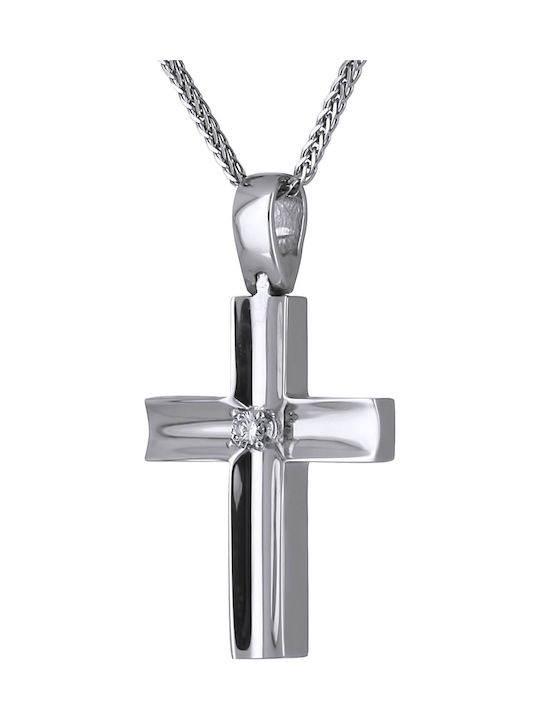 Women's White Gold Cross 14K