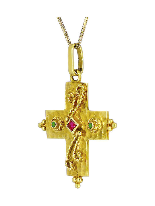 Damen Gold Byzantinisch Kreuz 14K