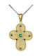 Damen Gold Byzantinisch Kreuz 14K