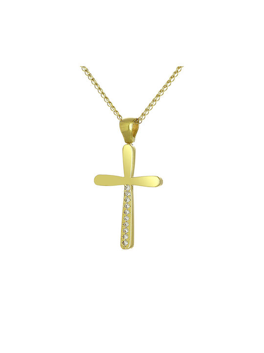 Damen Gold Kreuz 14K