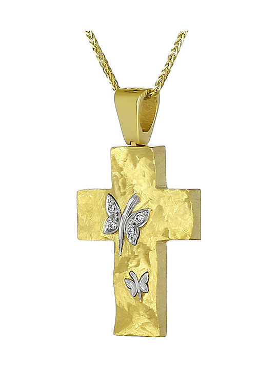 Damen Gold Kreuz 18K