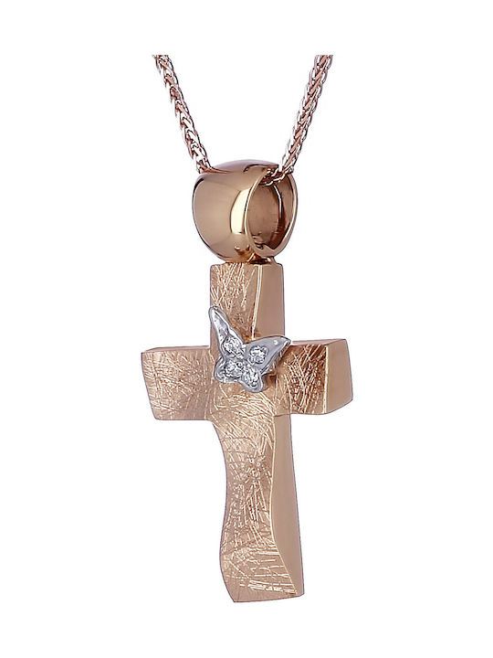 Damen Roségold Kreuz 18K