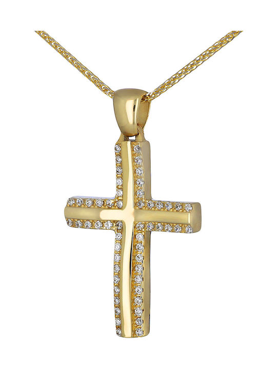 Damen Gold Kreuz 14K