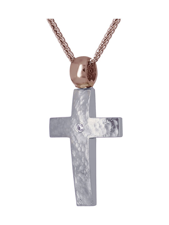 Damen Weißgold Kreuz 14K