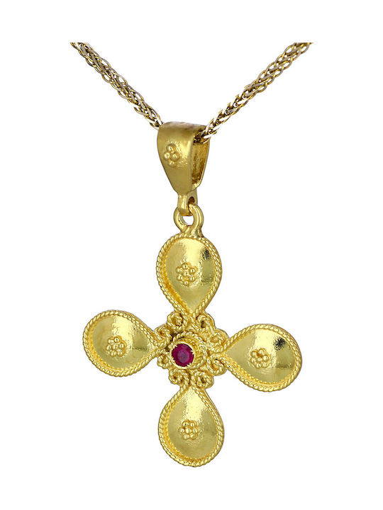 Damen Gold Kreuz 18K