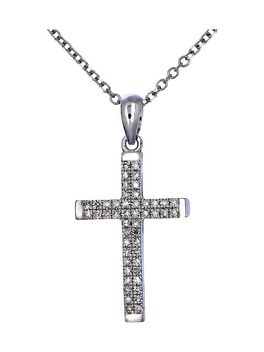 White Gold Cross 18K