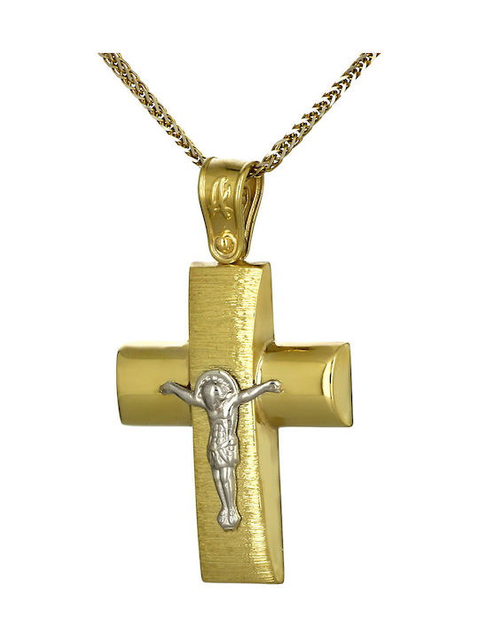 Herren Gold Kreuz 14K mit dem Gekreuzigten