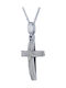 Men's White Gold Cross 14K