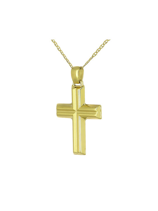 Herren Gold Kreuz 14K