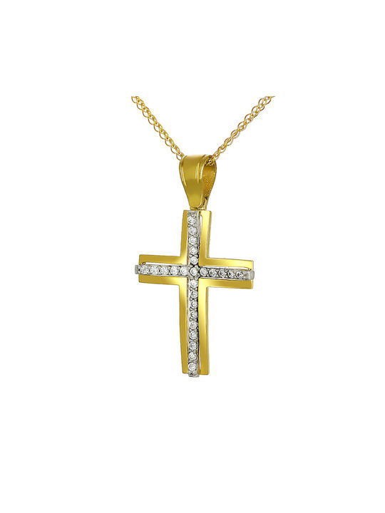 Damen Gold Kreuz 14K