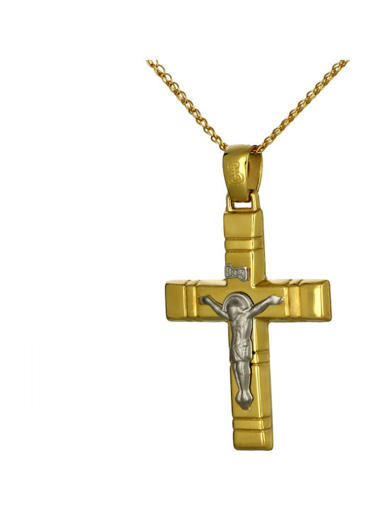 Herren Gold Kreuz 14K mit dem Gekreuzigten