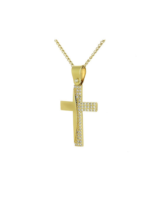 Damen Gold Kreuz 14K