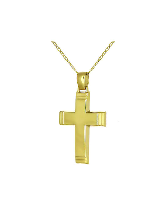 Herren Gold Kreuz 14K