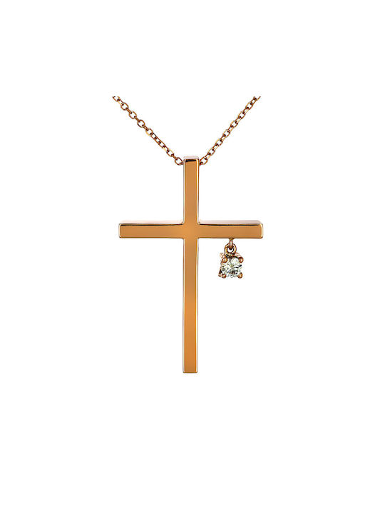 Damen Roségold Kreuz 14K