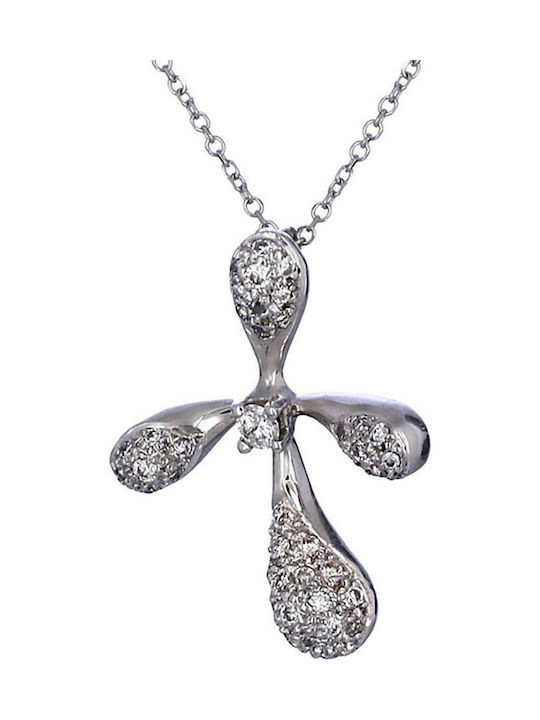 White Gold Cross 18K