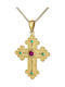 Damen Gold Byzantinisch Kreuz 14K