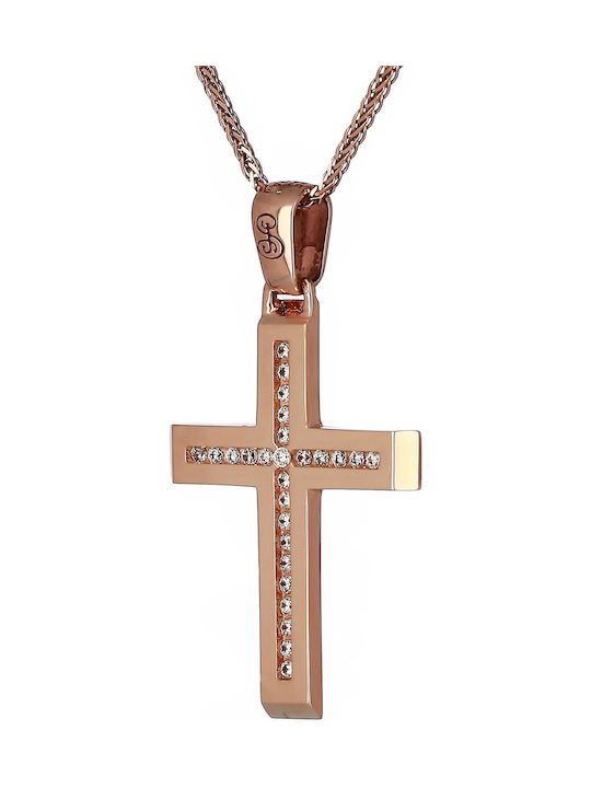 Damen Roségold Kreuz 14K