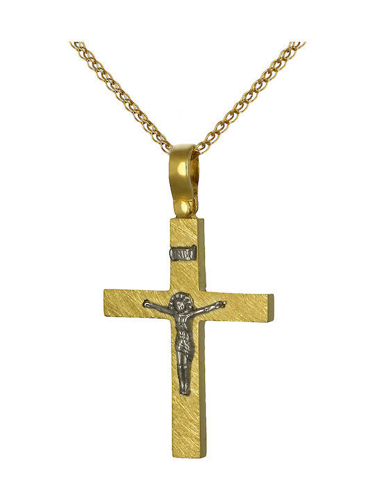 Herren Gold Kreuz 14K mit dem Gekreuzigten