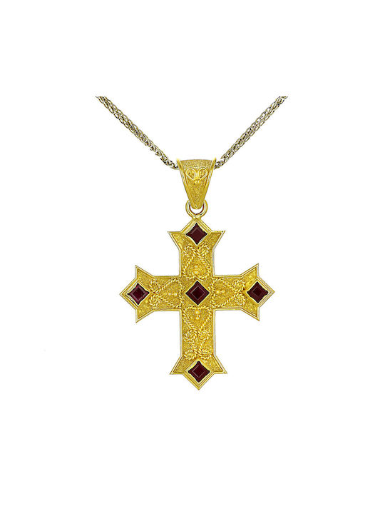 Femeiesc Aur Bizantin Cruce 18K