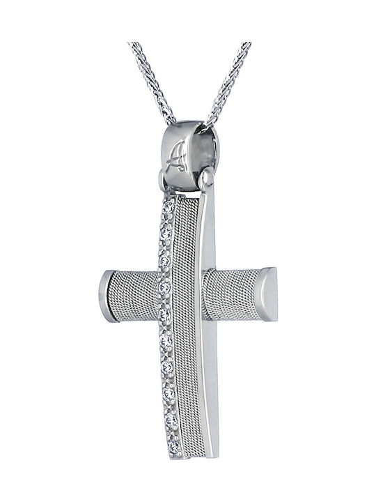 Women's White Gold Cross 14K