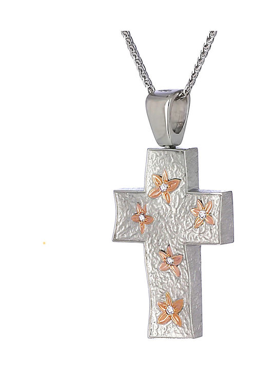 Women's White Gold Cross 14K