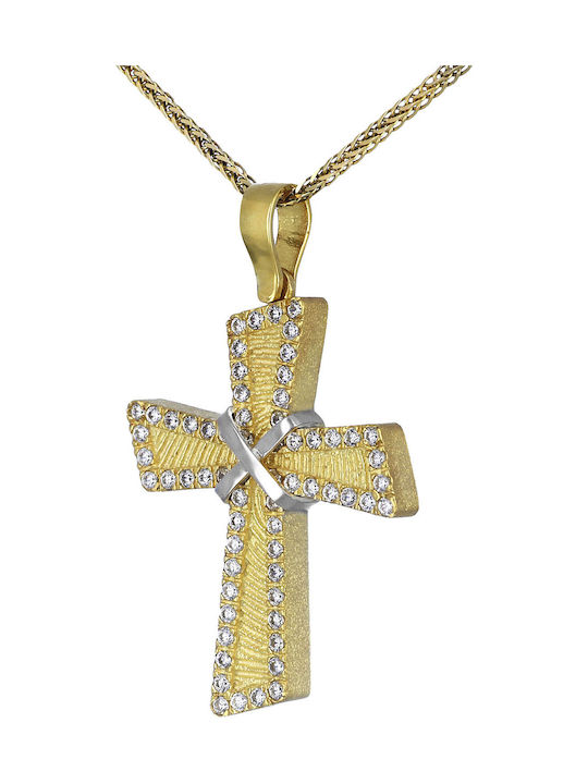 Damen Gold Kreuz 14K