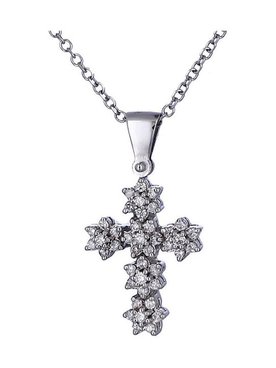 White Gold Cross 18K