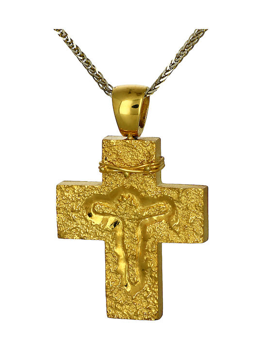 Herren Gold Kreuz 14K mit dem Gekreuzigten