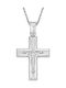 Men's White Gold Cross 14K with the Crucified with Chain