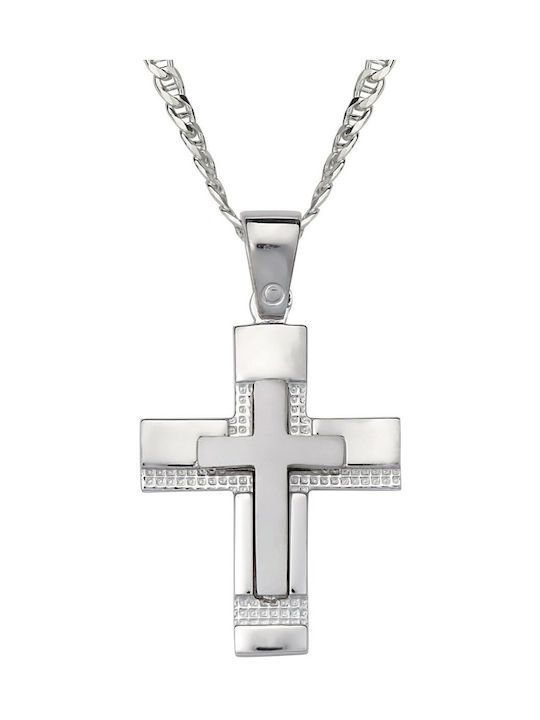 Herren Kreuz aus Silber mit Kette