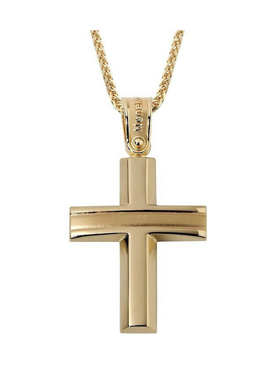 Herren Gold Kreuz 14K mit Kette