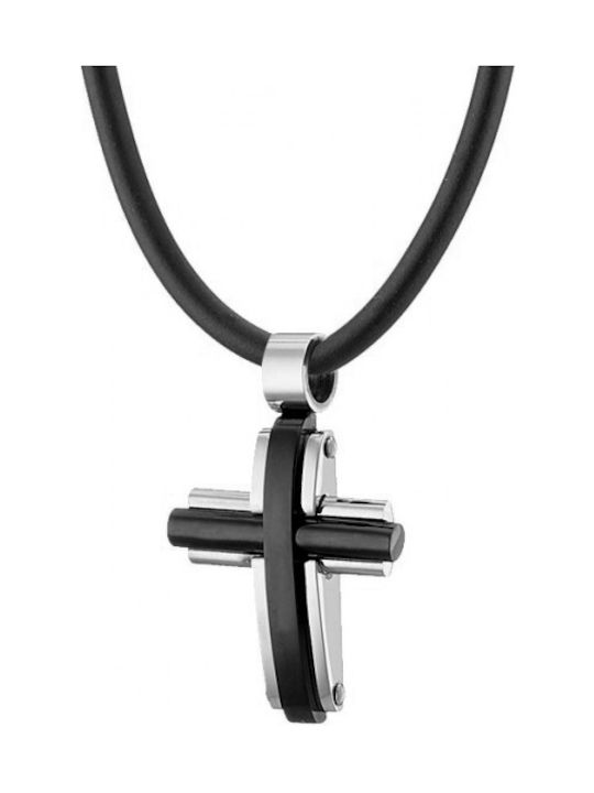 SOFI Black Men's Cross from Steel with Cord