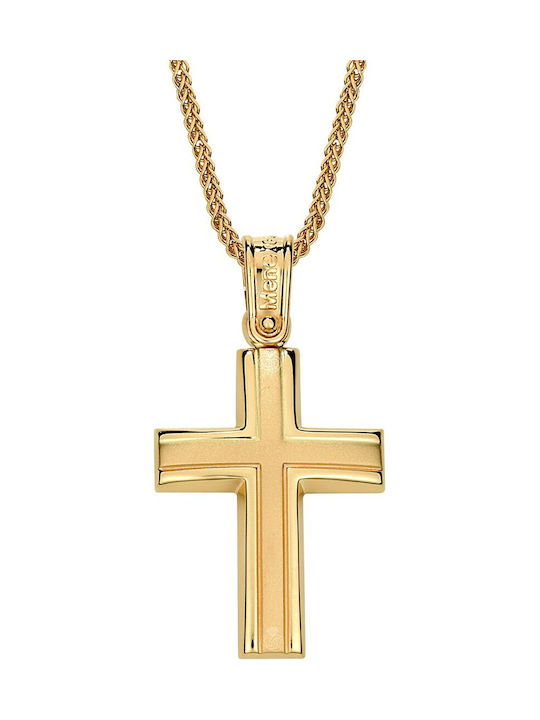 Herren Gold Kreuz 14K mit Kette