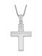 Herren Weißgold Kreuz 14K mit Kette