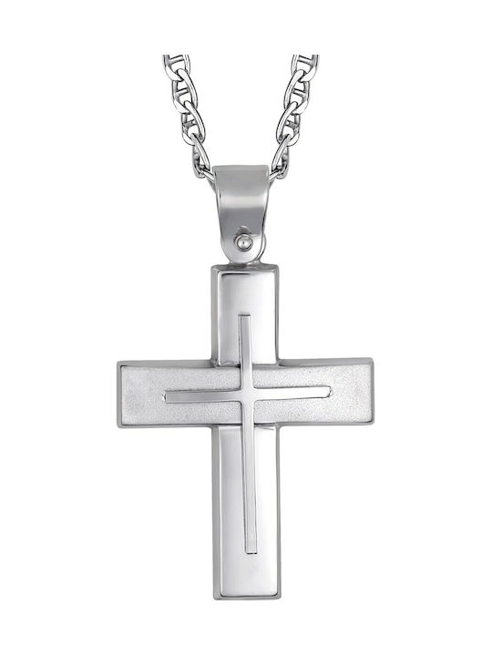 Herren Kreuz aus Silber mit Kette