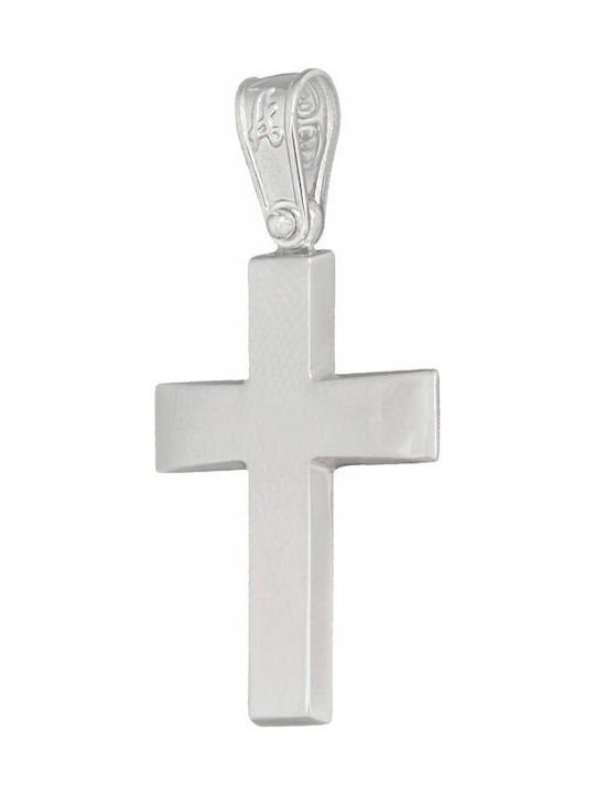 Men's White Gold Cross 14K