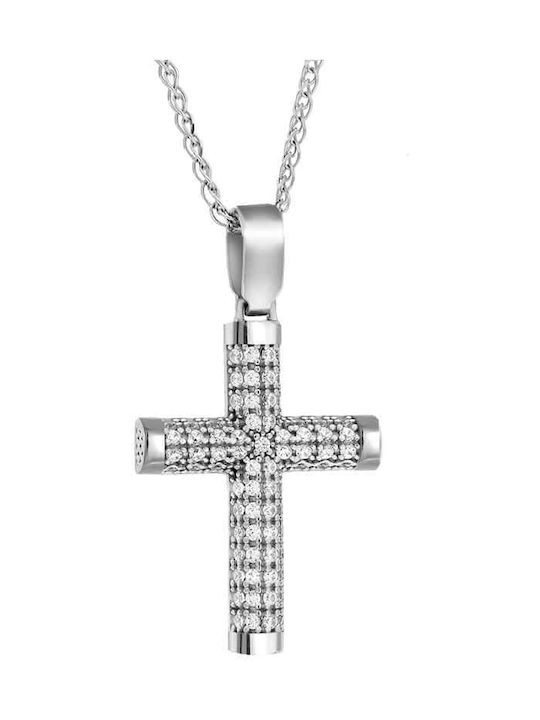 Women's White Gold Cross 14K