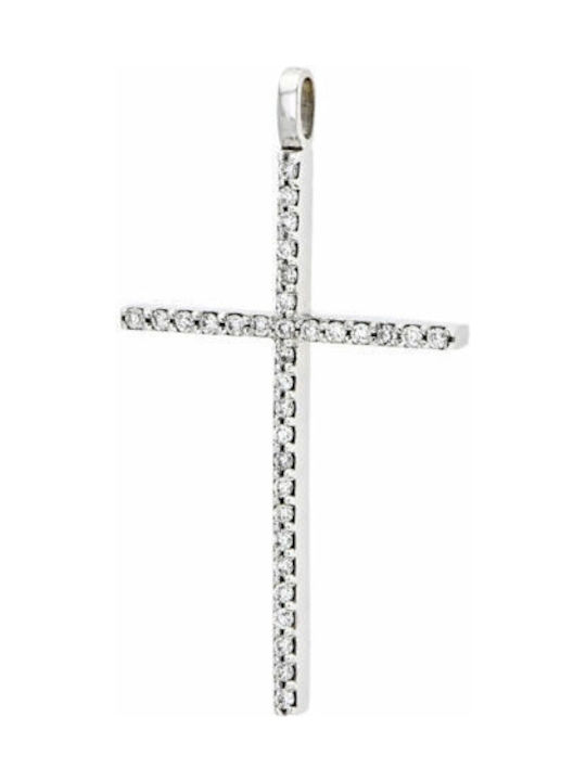 Women's White Gold Cross 18K