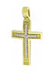 Damen Gold Kreuz 14K Beidseitig