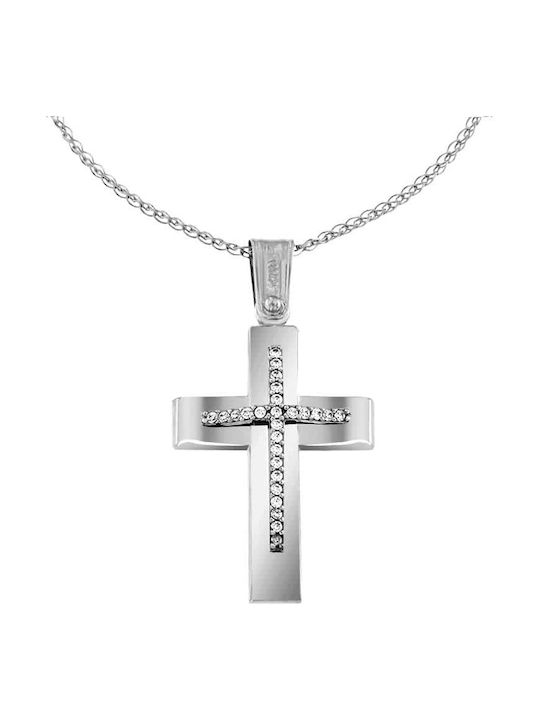 Women's White Gold Cross 9K