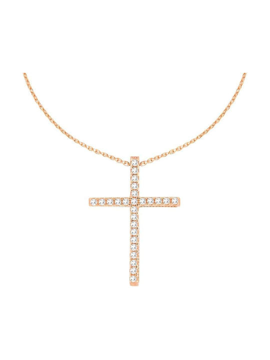 Women's Rose Gold Cross 14K