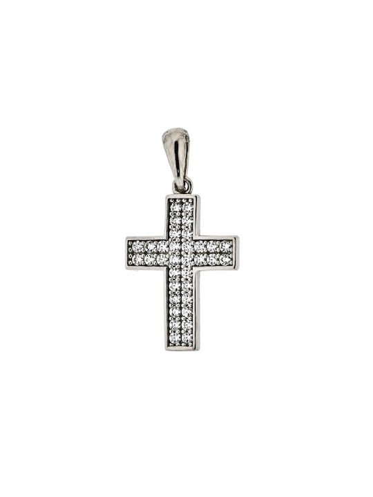 Damen Weißgold Kreuz 14K