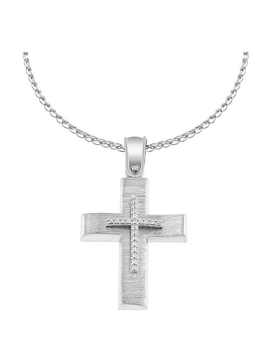 Women's White Gold Cross 14K