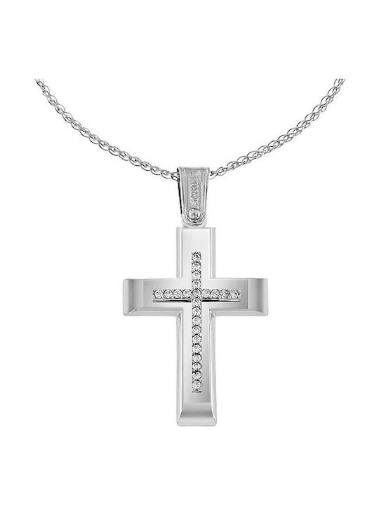 Women's White Gold Cross 9K