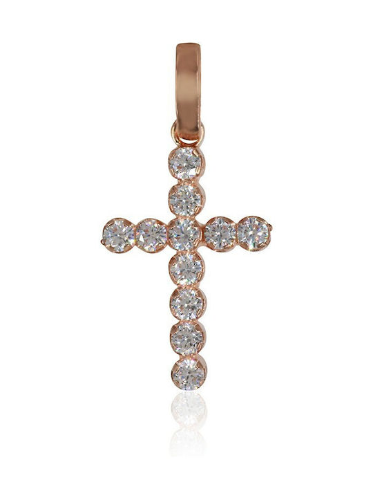 Damen Roségold Kreuz 14K